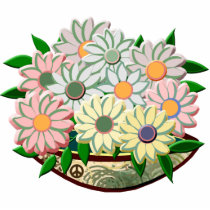 Peace & Flowers Brooch Photo Cutout