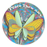 Peace Flutterby Butterfly Stickers