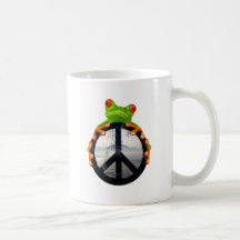 peace frog1 coffee mugs
