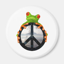 peace frog1 fridge magnet