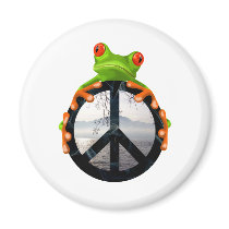 peace frog1 fridge magnet