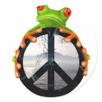 peace frog1 stickers