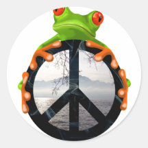 peace frog1 stickers
