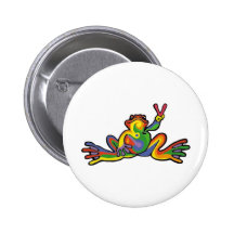 Peace Frog Pinback Button