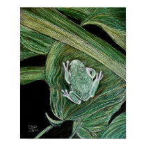 Peace Frog Poster by Ohio Artist Carol Zeock