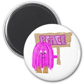 Peace Fuchsia Peace person magnet