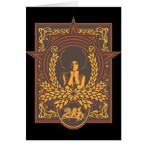 Peace Funk Afro Greeting Cards