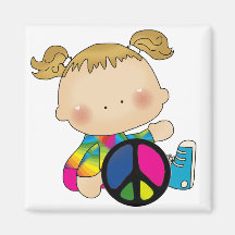 Peace - Girl Tshirts and Gifts Refrigerator Magnet
