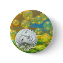 Peace – Golden and Emerald Serenity Pinback Button