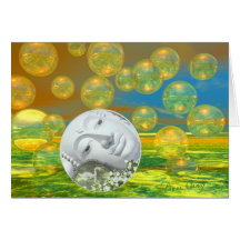 Peace – Golden and Emerald Serenity Greeting Card