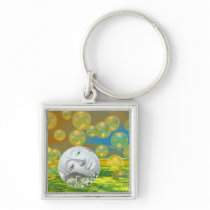 Peace – Golden and Emerald Serenity Keychain