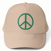 peace green mesh hats