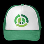 Peace Green Living Trucker Hat hats