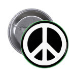 Peace Green Symbol! Pinback Buttons