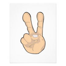 peace hand gesture custom invitations