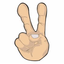 peace hand gesture acrylic cut out
