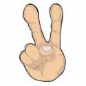 peace hand gesture photo sculptures