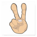 peace hand gesture posters