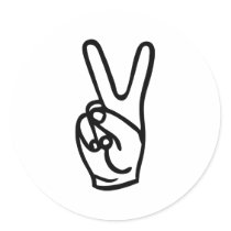 peace hand - no war stickers