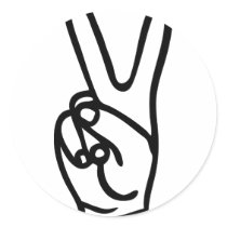 peace hand - no war stickers