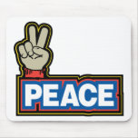 Peace Hand Sign Mouse Pads