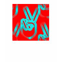 Peace hands (red and blue) t-shirts by RyanMatthew93 Peace hands (red and blue) t-shirts