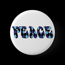 Peace - Harlequin Blu/Blk buttons by melhi_ Peace - Harlequin Blu/Blk buttons