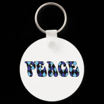 Peace - Harlequin Blu/Blk keychains by melhi_ Peace - Harlequin Blu/Blk keychains
