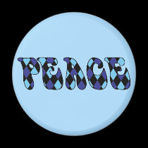 Peace - Harlequin Blu/Blk magnets by melhi_ Peace - Harlequin Blu/Blk magnets