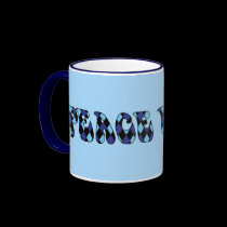 Peace - Harlequin Blu/Blk mugs by melhi_ Peace - Harlequin Blu/Blk mugs