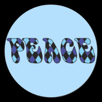 Peace - Harlequin Blu/Blk stickers by melhi_ Peace - Harlequin Blu/Blk stickers