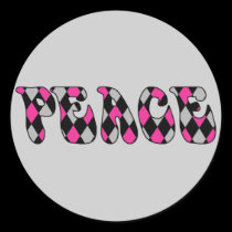 Peace - Harlequin Pink/Blk stickers by melhi_ Peace - Harlequin Pink/Blk stickers
