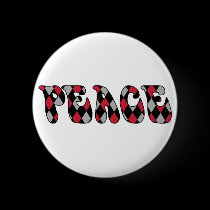 Peace - Harlequin Red/Blk buttons by melhi_ Peace - Harlequin Red/Blk buttons