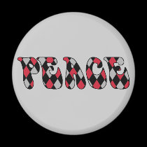 Peace - Harlequin Red/Blk magnets by melhi_ Peace - Harlequin Red/Blk magnets