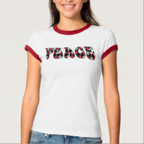 Peace - Harlequin Red/Blk t-shirts