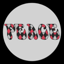 Peace - Harlequin Redl/Blk stickers by melhi_ Peace - Harlequin Redl/Blk stickers