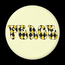 Peace - Harlequin Yel/Blk magnets