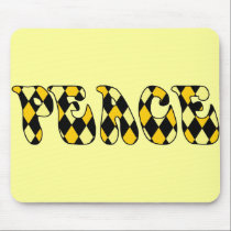 Peace - Harlequin Yel/Blk mousepads