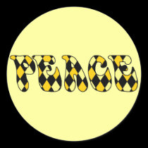 Peace - Harlequin Yel/Blk stickers