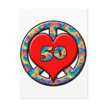 Peace, Heart, 50 Postcard