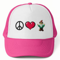 Peace Heart Gnome Cap Mesh Hat