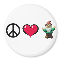 Peace Heart Gnome Fridge Magnet