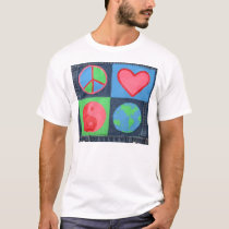 Peace, Heart, Ying Yang and World t-shirts by cocoishot21 Peace, Heart, Ying Yang and World t-shirts