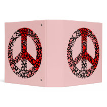 peace hearts 3 ring binders