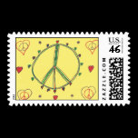 PEACE HEARTS STAMP stamps