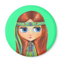 Peace Hippie Doll Magnet