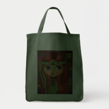 Peace Hippie Girl Tote Bag
