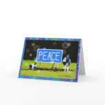 Peace!  Holiday Card with Cow & Pig