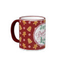 Peace Holiday Christmas Gingerbread Cookie Mug mug