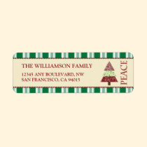 Peace Holiday Return Address Labels (green) labels